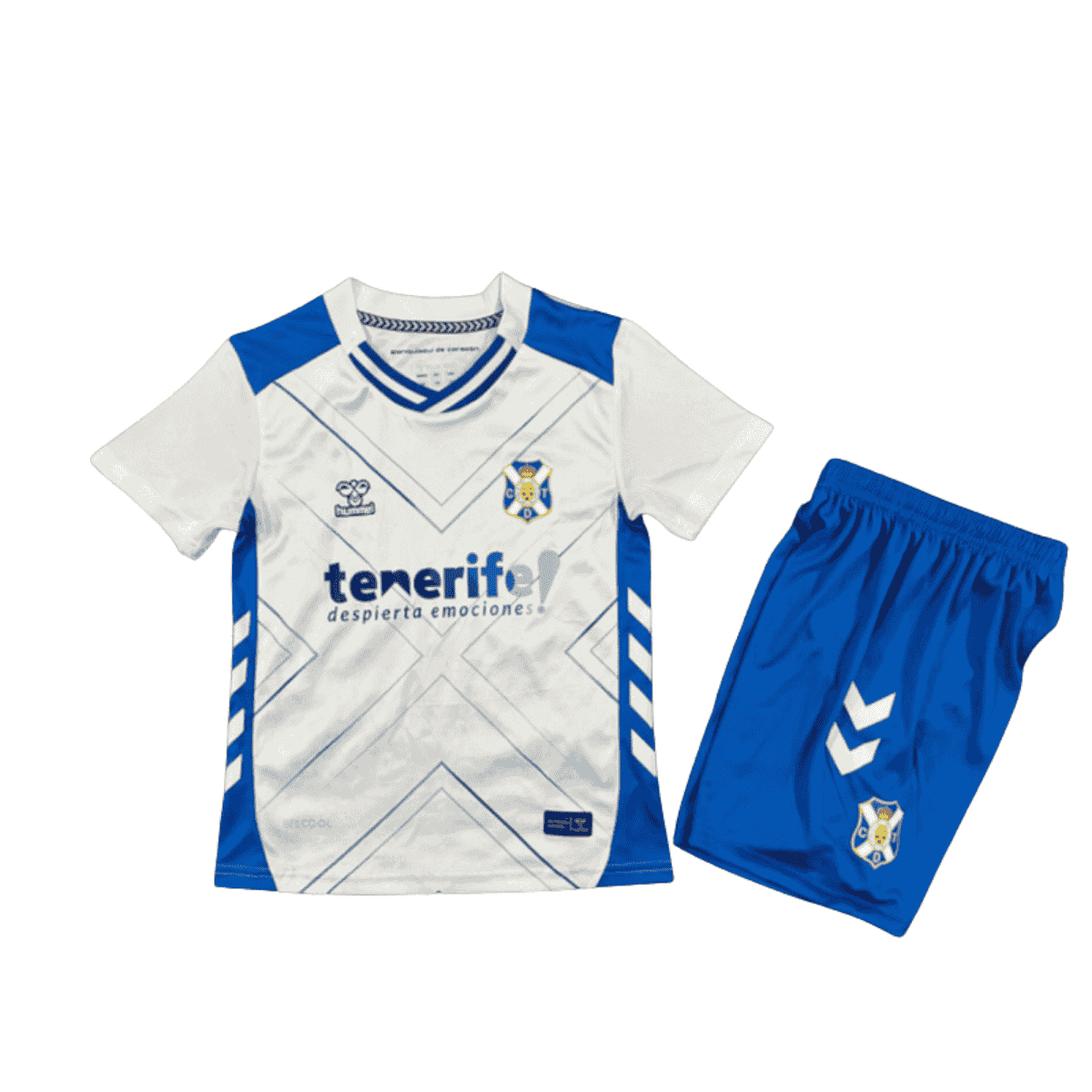 Kit-infantil-tenerife-Branco-e-Azul-2025-26-Home-Unissex Kit Infantil Tenerife Branco/Azul 2025/26 Home Unissex