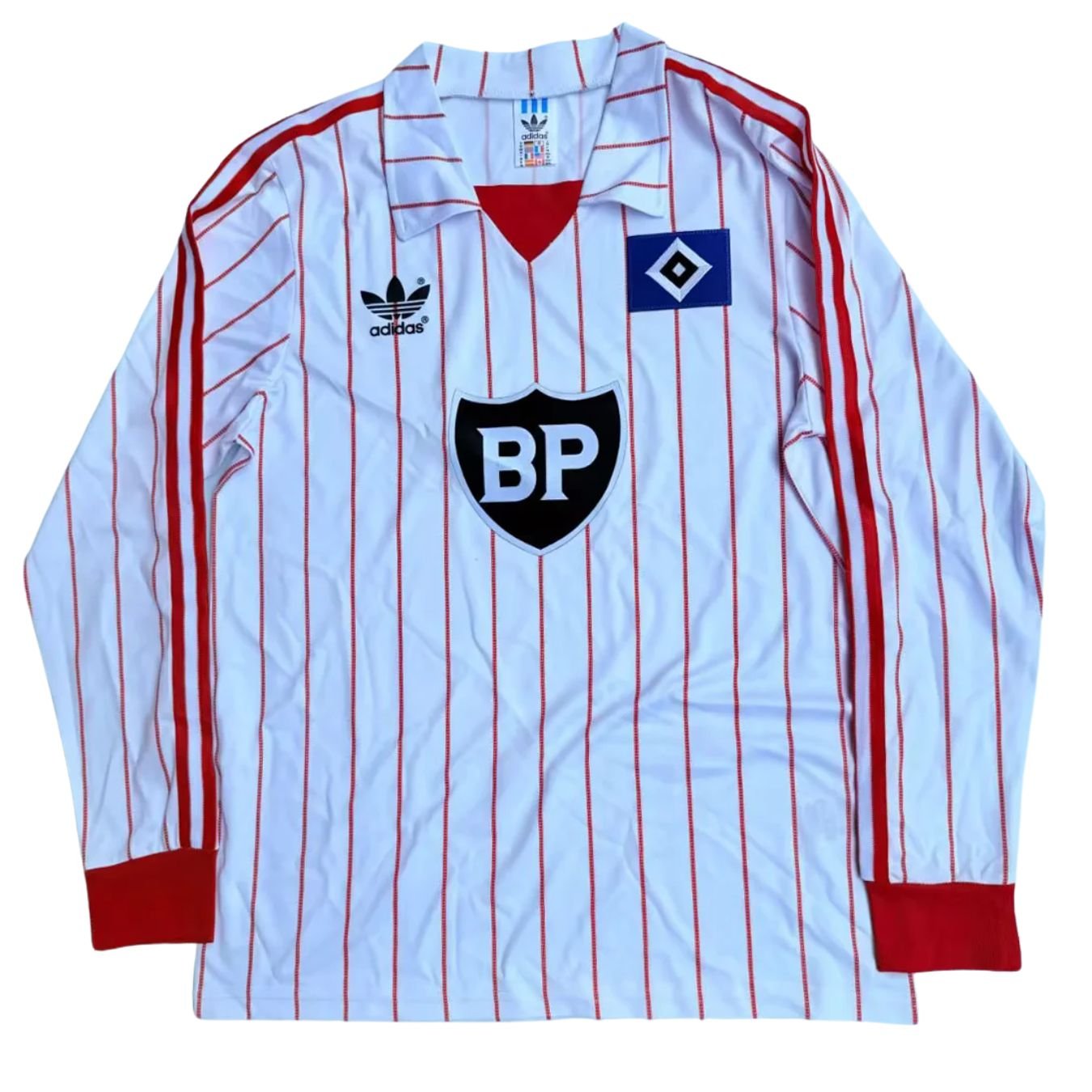 camisa-Hamburger-branca-1982-83-manga-longa Camisa Hamburger SV Branca 1982/83 Manga Longa