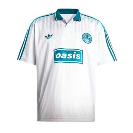 Camisa Adidas x Oasis Tour Jacquard Branca/Azul 2025/26 Masculina