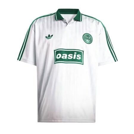 Camisa Adidas x Oasis Tour Jacquard Branca/Verde 2025/26 Masculina