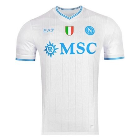 Camisa SSC Napoli Branco 2025/26 Away II Champions Masculina