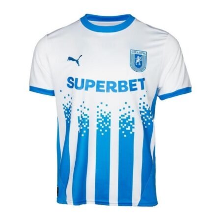 Camisa Universitatea Craviova Branca/Azul 2025/26 Home Masculina