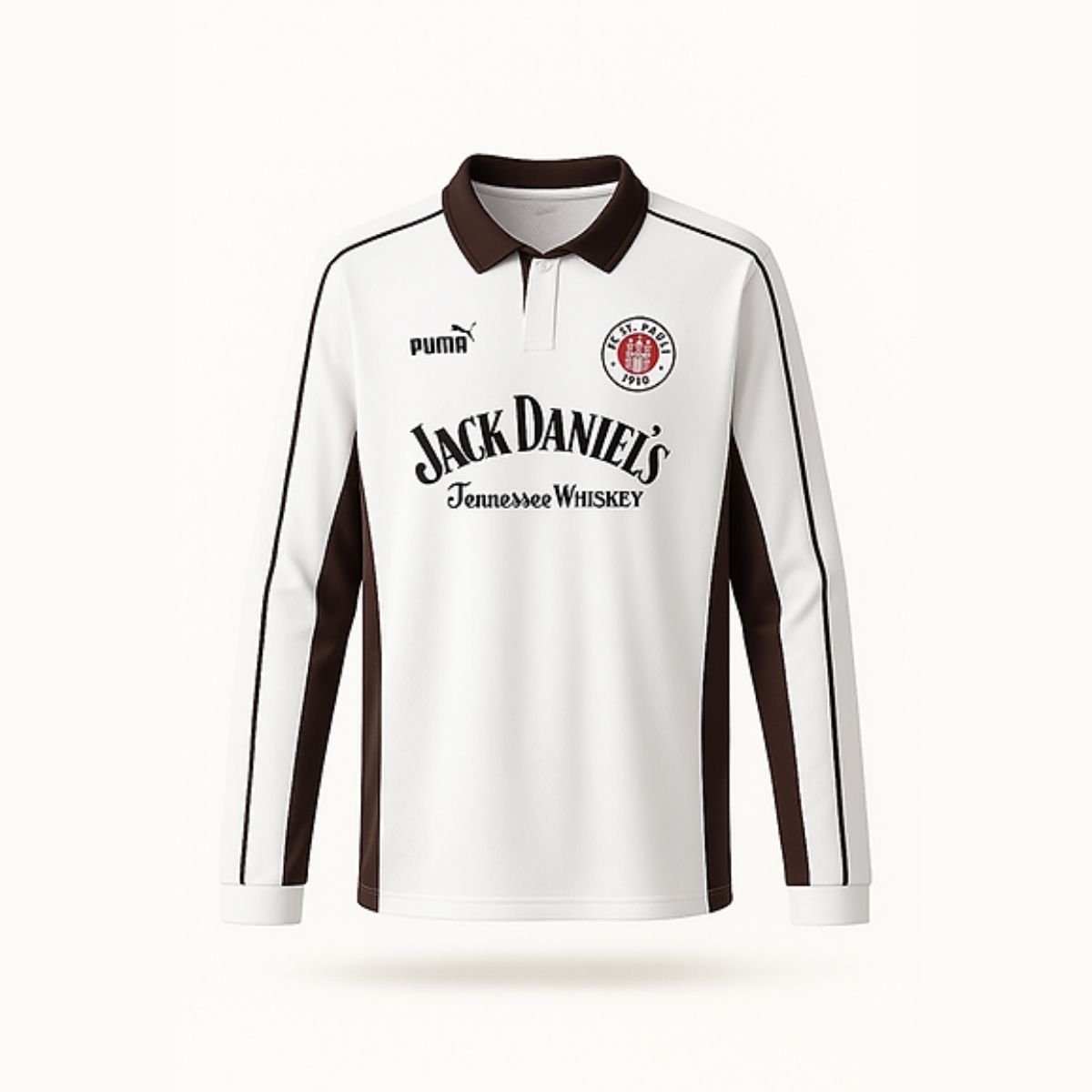 camisa-St-Pauli-branco-marron-1999-00-home-manga-longa Camisa ST. Pauli Branco/Marron 1999/00 Home I Manga Longa