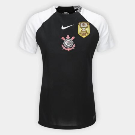 Camisa Corinthians Campeão Copa do Brasil 2025 Reserva Preta Feminina
