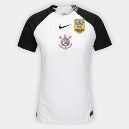 Camisa Corinthians Campeão Copa do Brasil 2025 Titular Branca Feminina