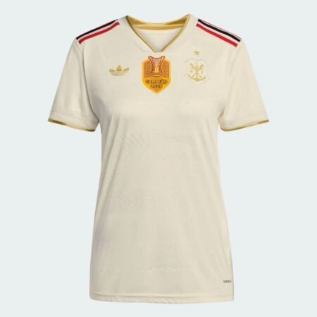 Camisa do Flamengo Campeão Brasileiro 2025 Creme Terceira Feminina