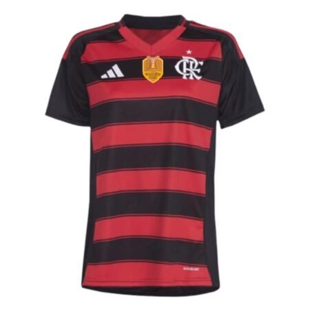 Camisa do Flamengo Campeão Brasileiro 2025 Vermelha Titular Feminina