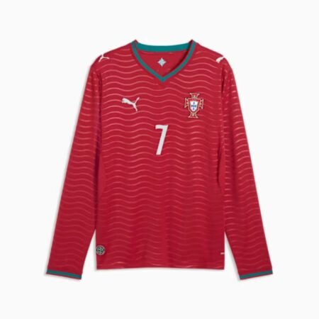 Camisa de Portugal Vermelha Ronaldo #7 Copa 2026/27 Home I Manga Longa