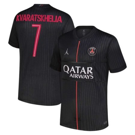 Camisa PSG Azul Escuro Kvaratskhelia #7 2025/26 Fourth IV Masculina