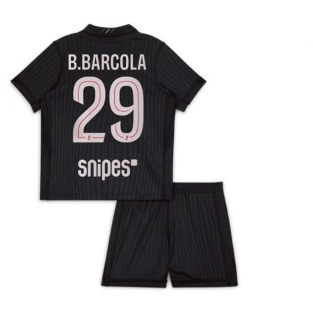 Kit Infantil PSG Azul Escuro B. Barcola #29 2025/26 Fourth IV Unissex