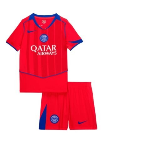 Kit Infantil PSG Vermelho 2025/26 Third III Unissex