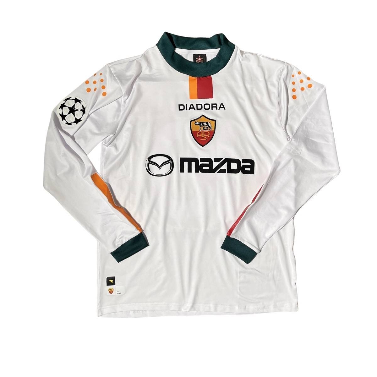camisa-as-roma-ucl-2004-05-away-ii-manga-longa Camisa AS Roma UCL Branca 2004/05 Away II Manga Longa Masculina