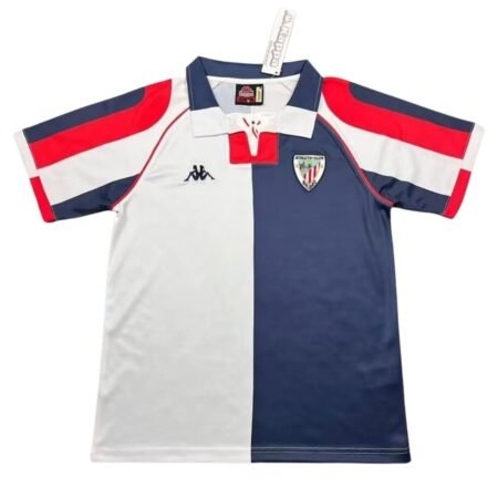 Camisa Athletic Bilbao Branca/Azul 1998/99 Away II Masculina