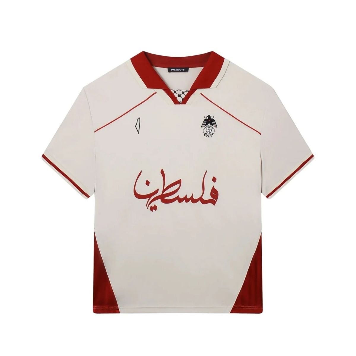 camisa-palestine-bege-polo-2025-26-especial-masculina Camisa Palestina Bege/Vermelha Polo 2025/26 Especial Masculina