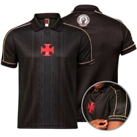 Camisa Vasco da Gama Negritude Preta Polo 2025/26 Masculina