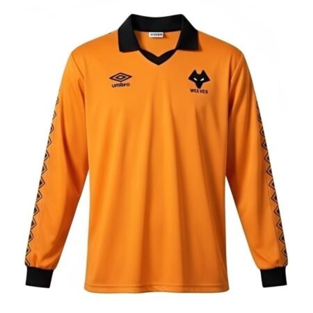 Camisa Wolverhampton 1980/81 Laranja Home I Manga Longa