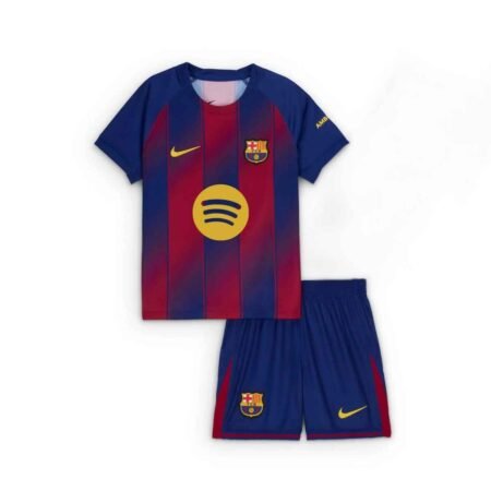 Kit Infantil Barcelona Vermelho Grená 2025/26 Home I Unissex