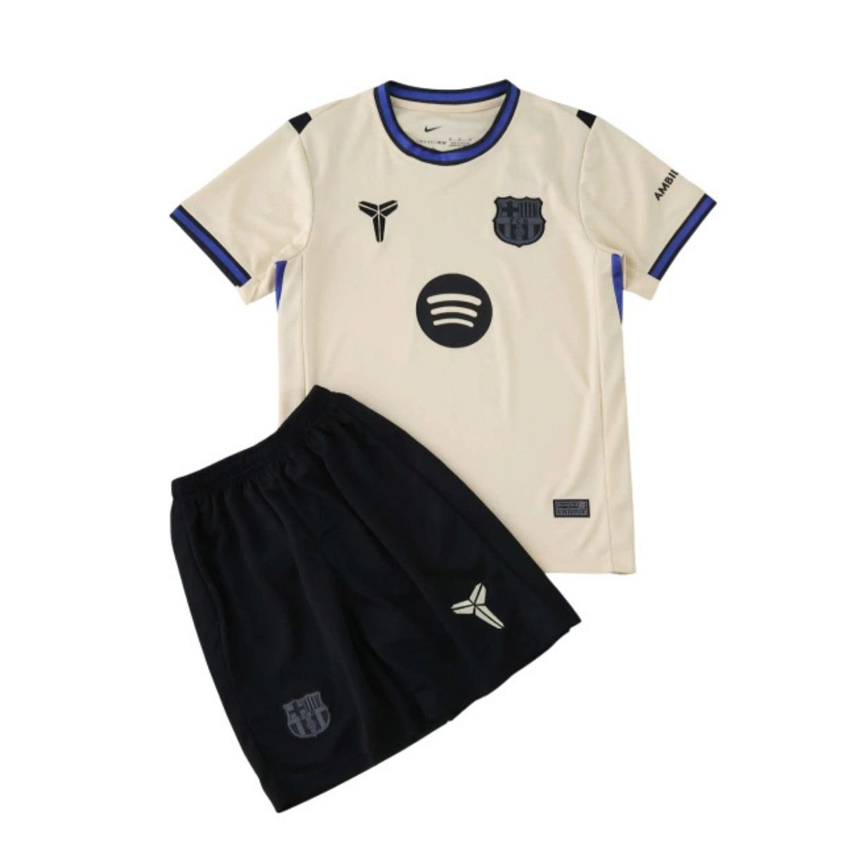 kit-infantil-barcelona-bege-2025-26-away-ii-unissex Kit Infantil Barcelona Bege 2025/26 Away II Unissex