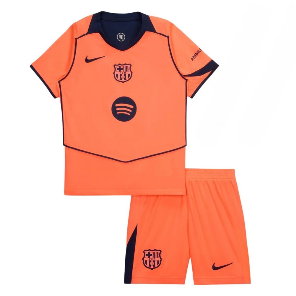 kit-infantil-barcelona-laranja-2025-26-third-iii-unissex Kit Infantil Barcelona Laranja 2025/26 Third III Unissex