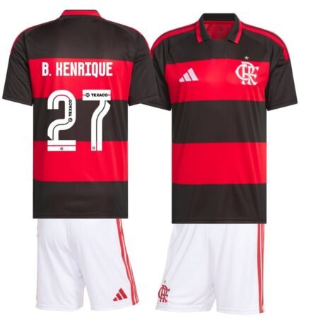 Kit Infantil B. Henrique #27 Flamengo Vermelha 2026/27 Titular I Unissex