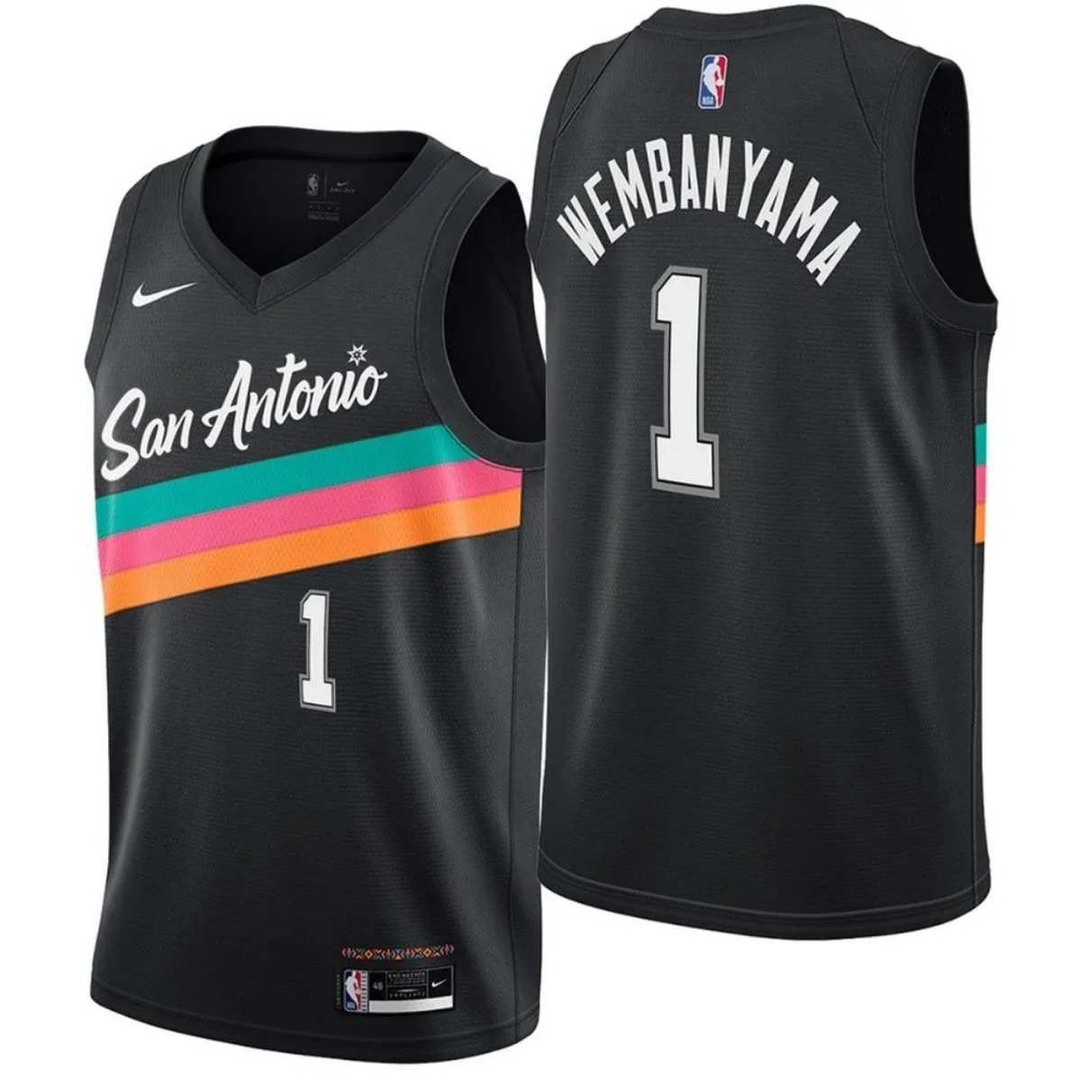 regata-nba-san-antonio-spurs-city-edition-swingman-jersey-25-26-wembanyama-1-preta Regata NBA San Antonio Spurs City Edition Swingman Wembanyama #1 2025/26 Preta