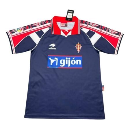 Camisa Sporting de Gijon Azul 1999 Away II Masculina