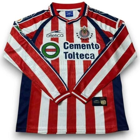Camisa Chivas de Guadalajara Vermelha 1999/00 Home I Manga Longa