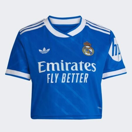Camisa Cropped Real Madrid Azul 2025/26 Third Feminina
