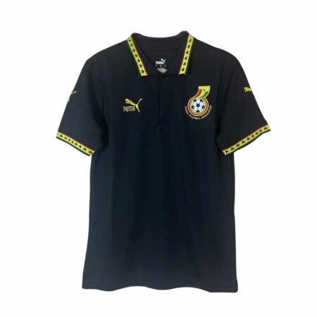 Camisa Seleção de Gana Preta 2026/27 Polo Masculina