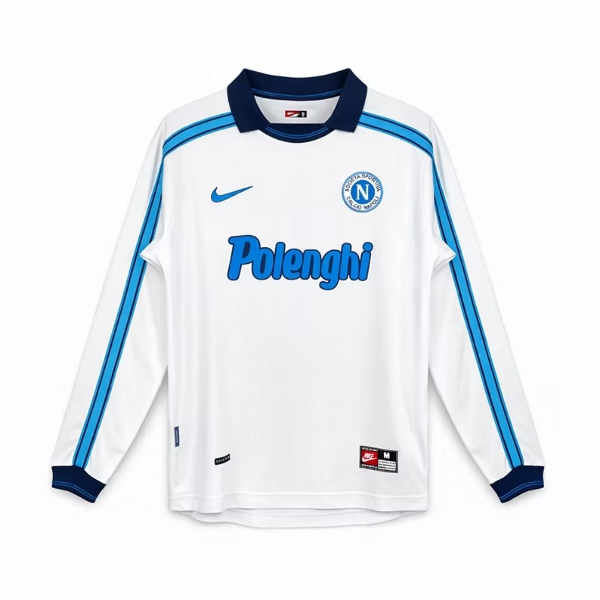camisa-ssc-napoli-branca-1998-99-away-ii-manga-longa Camisa SSC Napoli Branca 1998/99 Away II Polenghi Manga Longa