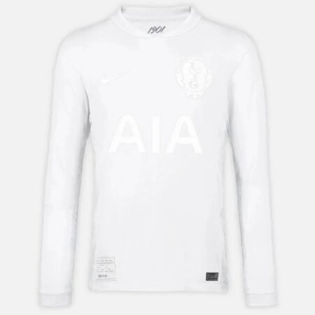 Camisa Tottenham Branca 2025/26 Aniversário Manga Longa Masculina