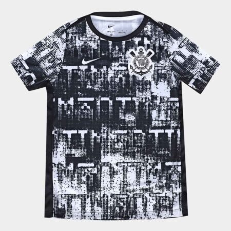 Camisa Corinthians Preta/Branca 2026/27 Pré-Jogo Masculina