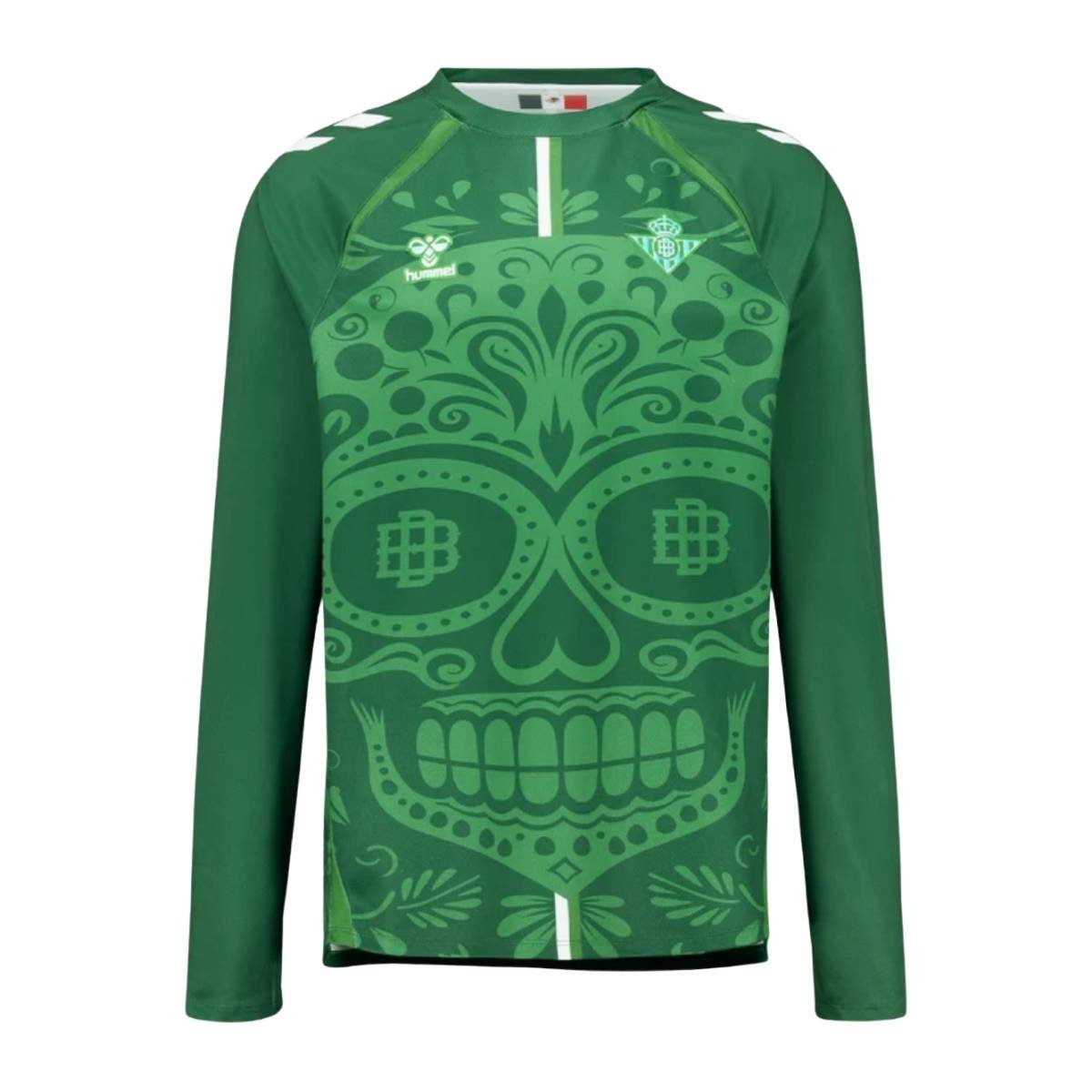 camisa-manga-longa-Real-Betis-Día-de-Muertos-pre-match-2025-26-masculina Camisa Real Bétis Verde 2025/26 Día de Muertos Manga Longa