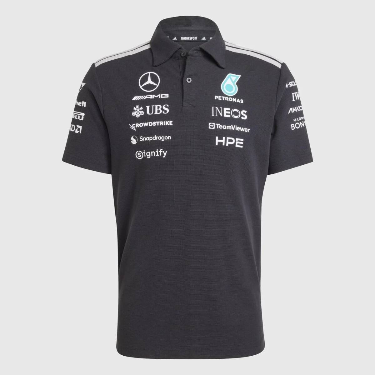 camisa-mercedes-amg-benz-preta-f1-2026-27-polo-masculina-adidas Camisa Mercerdes Benz AMG F1 Preta 2026/27 Polo Masculina