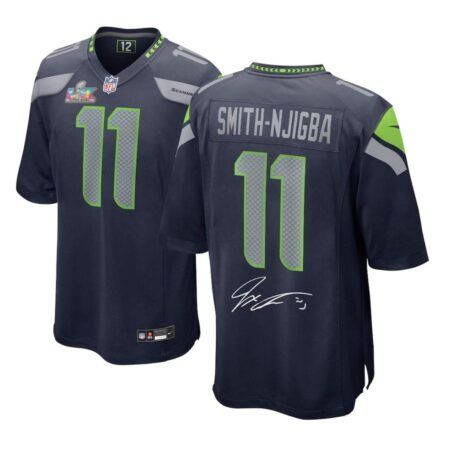 Camisa NFL Jaxon Smith NJIGBA Seattle Seanhawks Azul Escuro Super Bowl 11 Masculina