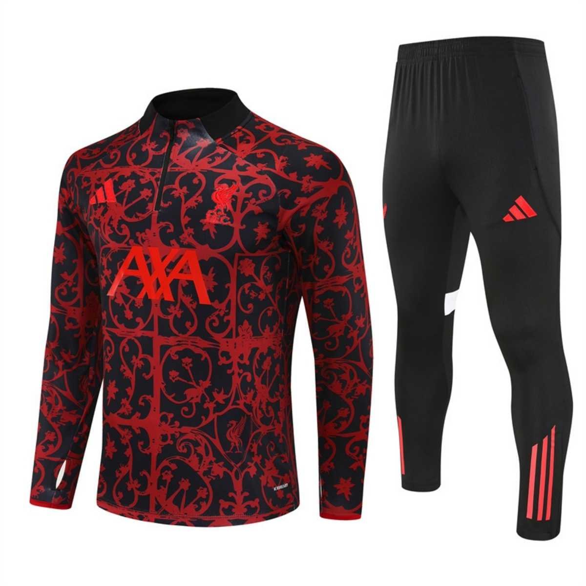 kit-treino-Liverpool-2025-26-vermelho-preto-masculino Conjunto Treino Liverpool FC Calça e Jaqueta Preto/Vermelho 2025/26 Masculina