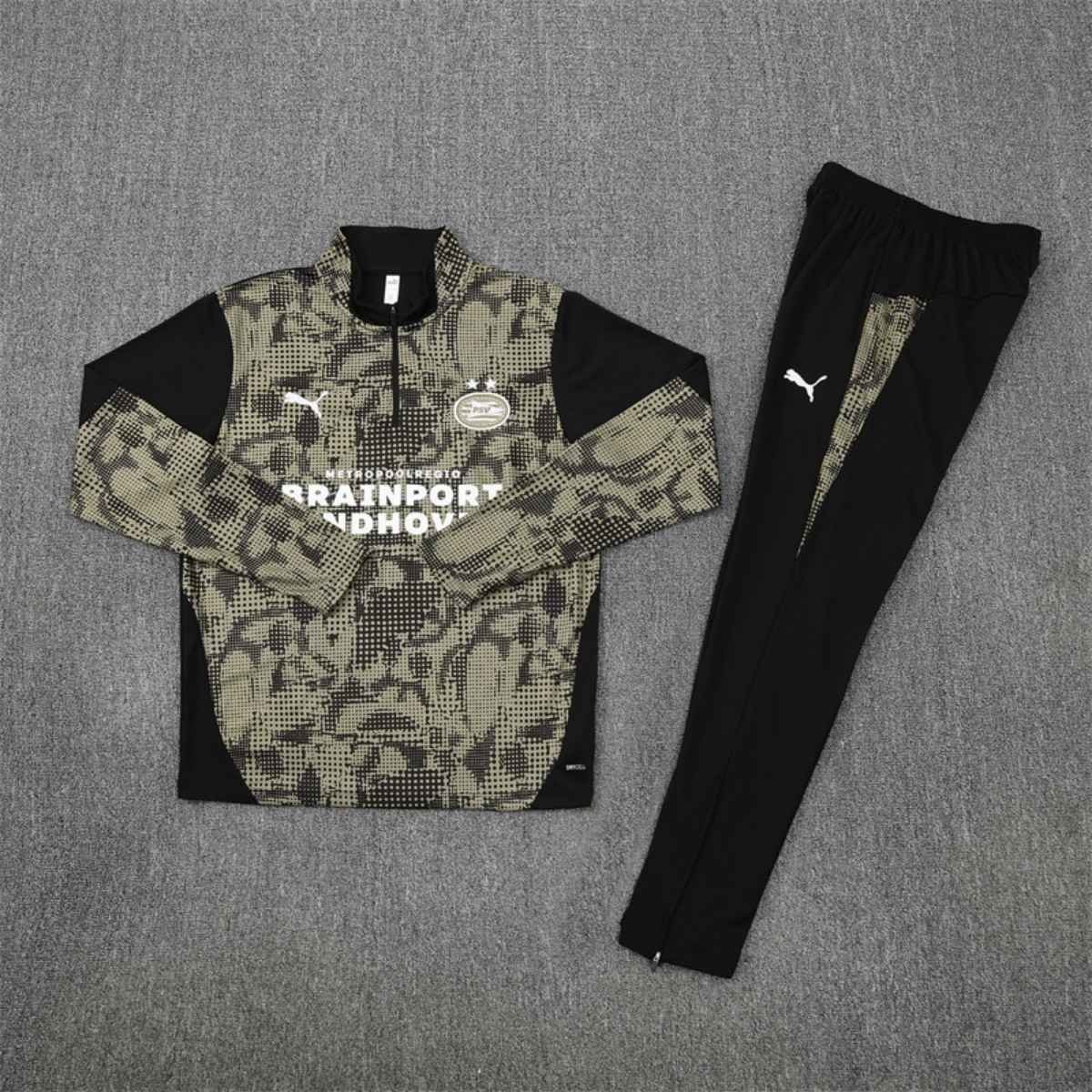 kit-treino-PSV-Eindhoven-2025-26-Verde-Loden-masculino (2) Conjunto Treino PSV Eindhoven Calça e Jaqueta Cinza/Preto 2025/26 Masculino