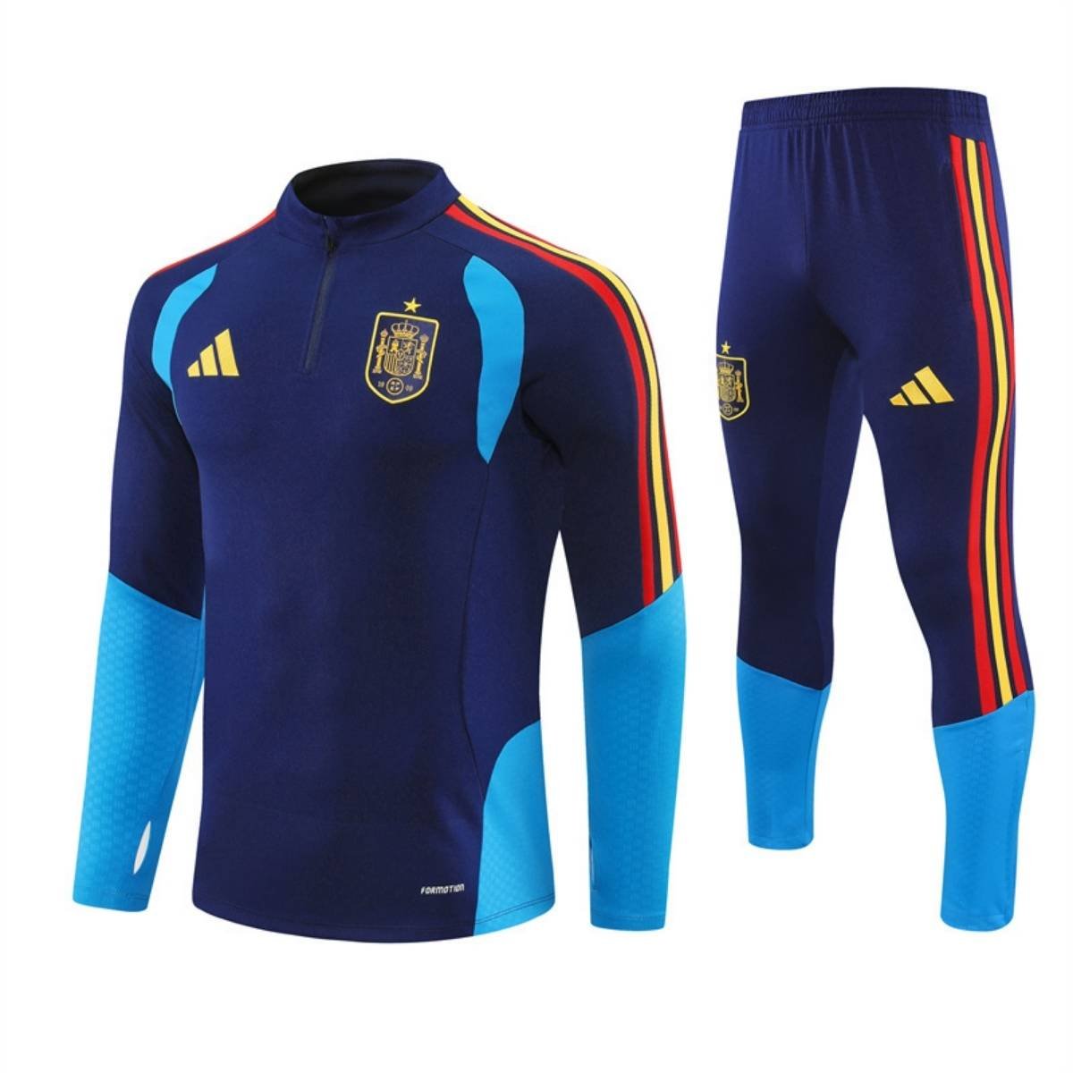 kit-treino-argelia-2026-27-azul-escuro-claro-masculino Conjunto Treino Espanha Calça e Jaqueta Azul Escuro 2026/27 Masculina