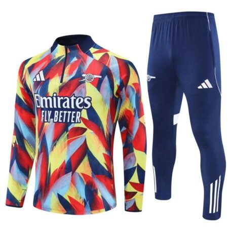 Conjunto Treino Arsenal Calça e Jaqueta Amarelo/Vermelho 2025/26 Masculina