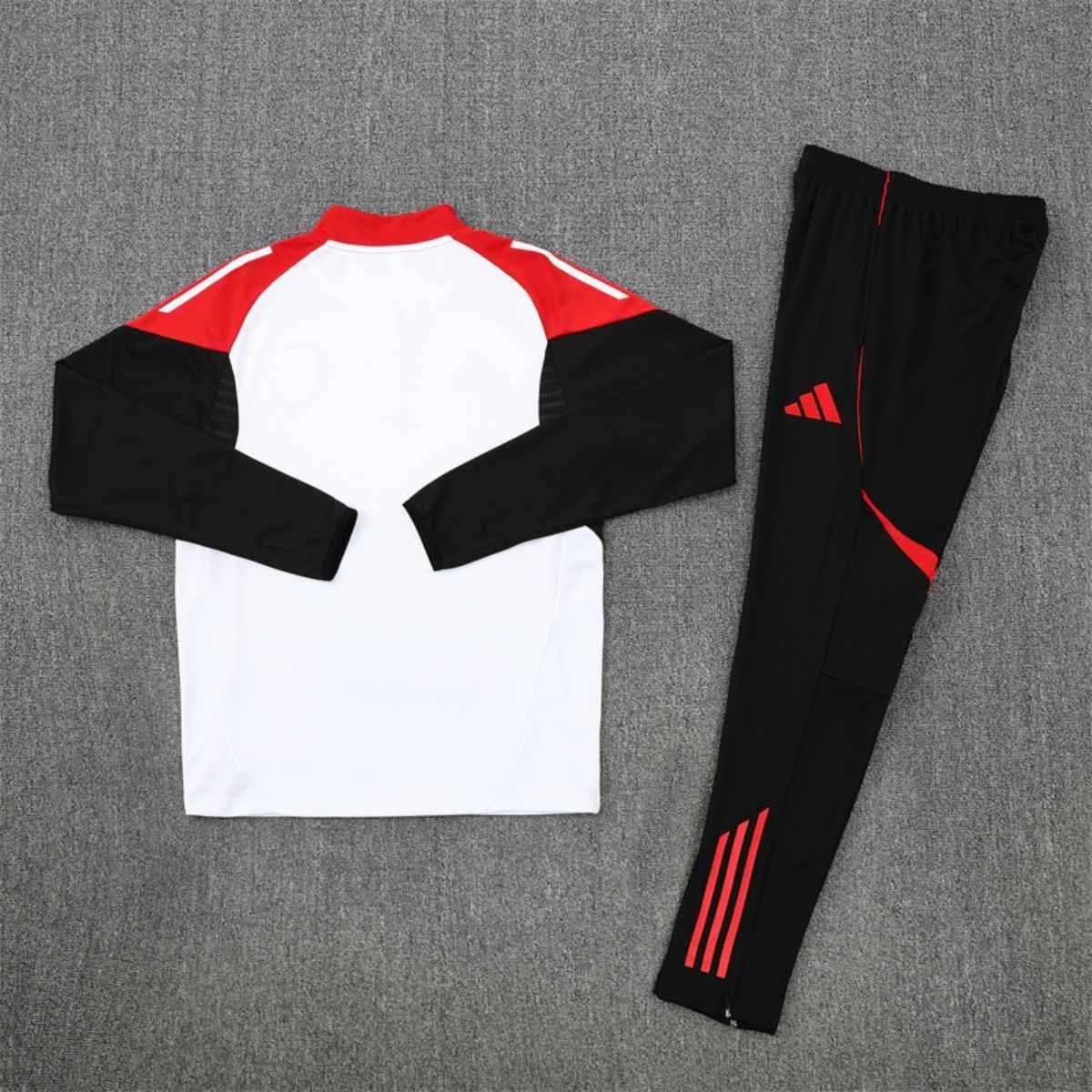 kit-treino-arsenal-2025-26-branco-vermelho-preto-masculino (2) Conjunto Treino Arsenal Calça e Jaqueta Branco/Vermelho 2025/26 Masculina