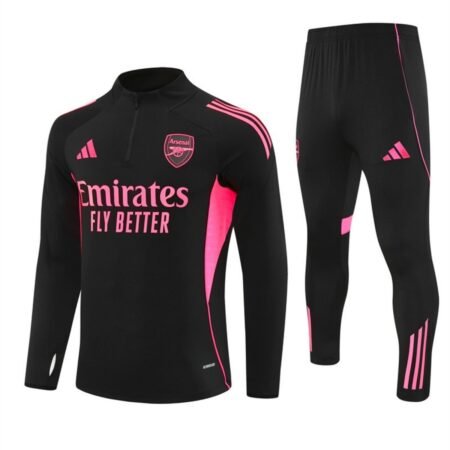 Conjunto Treino Arsenal Calça e Jaqueta Preto/Rosa 2025/26 Masculina