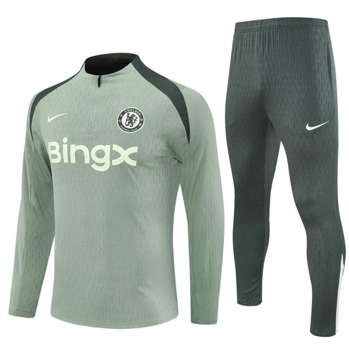 kit-treino-chelsea-2025-26-verde-masculino Conjunto Treino Chelsea FC Calça e Jaqueta Verde 2025/26 Masculina