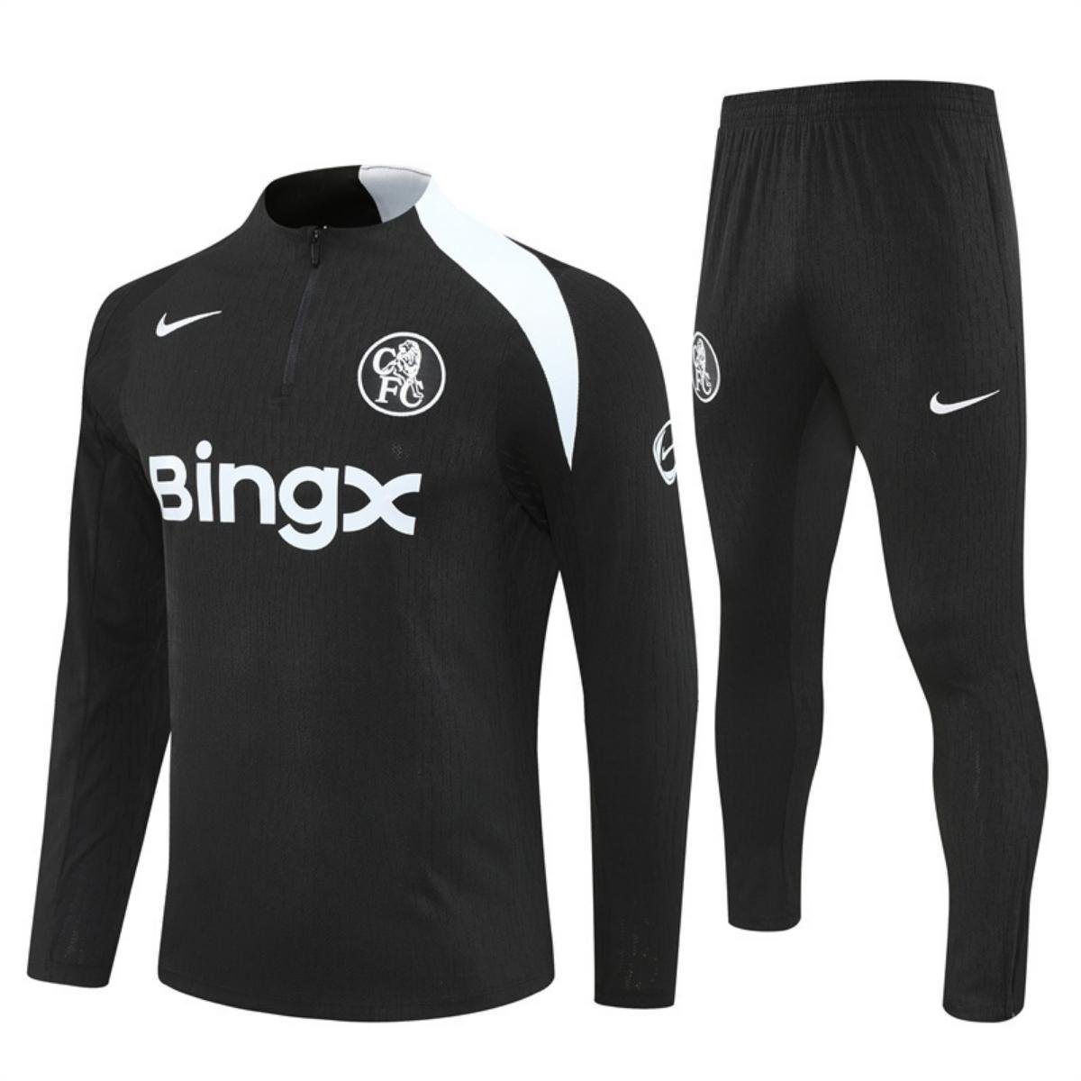 kit-treino-chelsea-fc-2025-26-preto-masculino Conjunto Treino Chelsea FC Calça e Jaqueta Preto 2025/26 Masculina