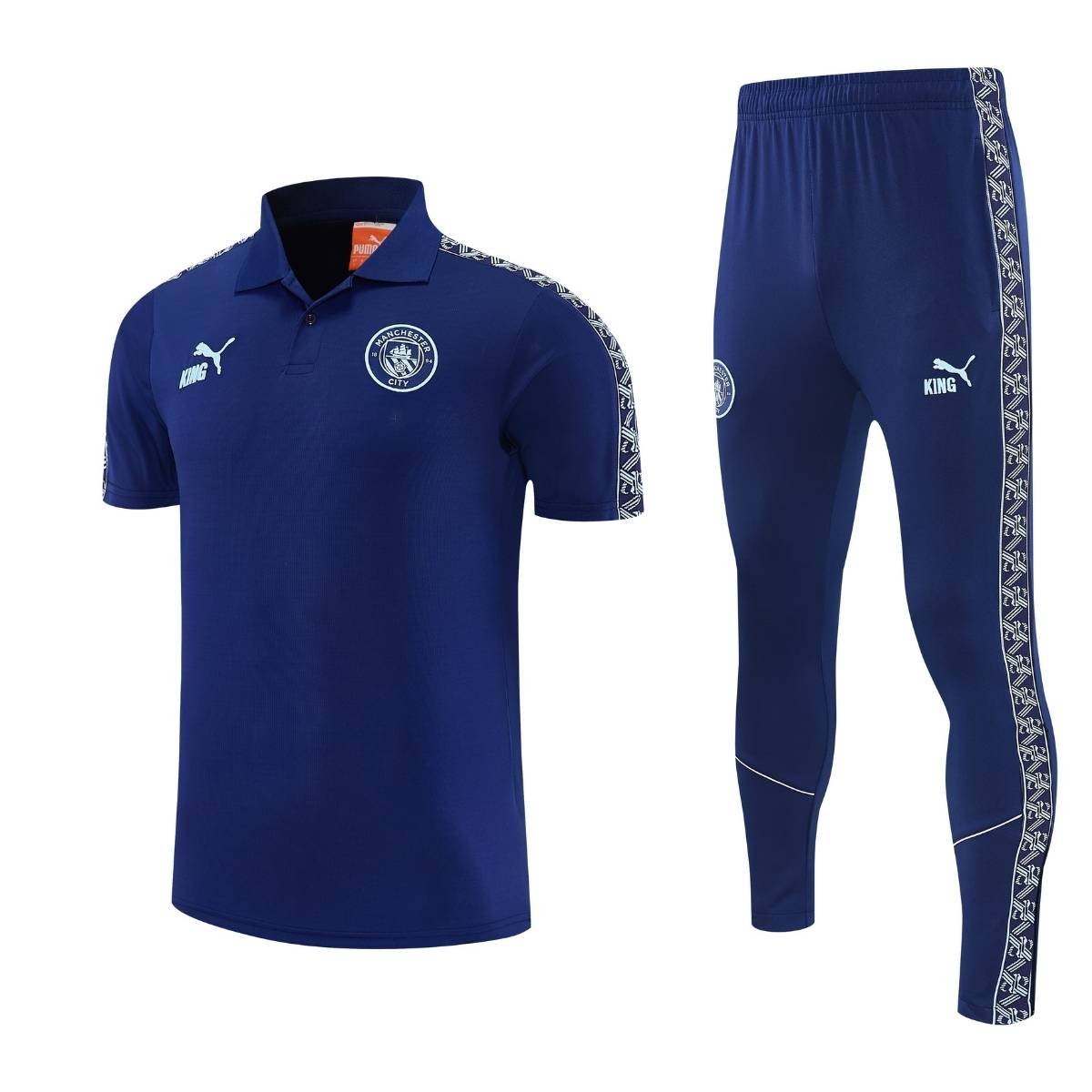 kit-treino-manchester-city-2024-25-azul-masculino Conjunto Viagem Manchester City Camisa Polo e Calça Azul 2024/25 Masculino