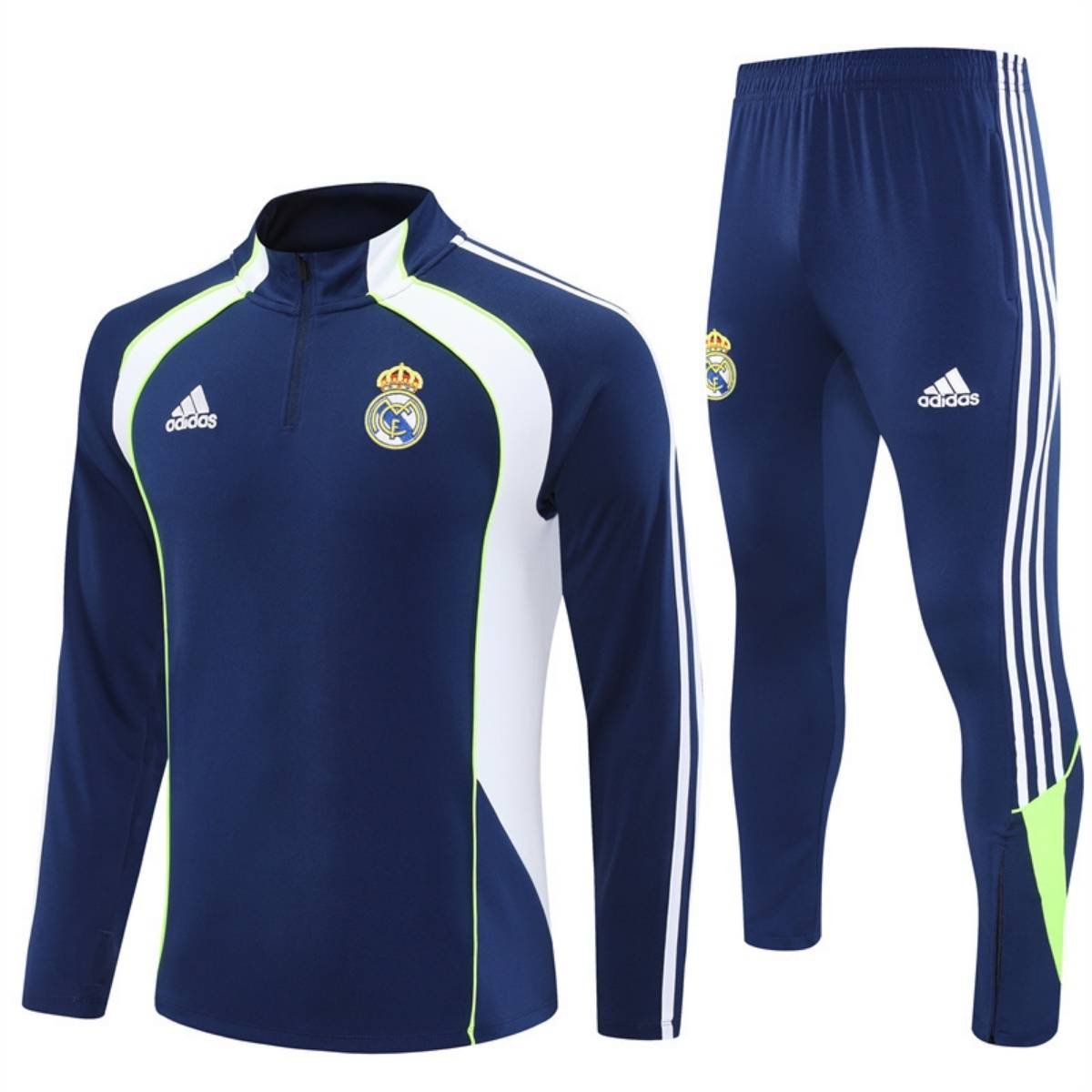 kit-treino-real-madrid-2025-26-azul-branco-masculino Conjunto Treino Real Madrid Calça e Jaqueta Dragão Azul/Branco 2025/26 Masculina