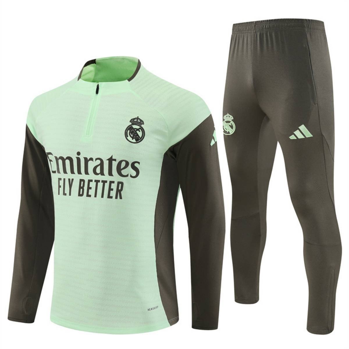 kit-treino-real-madrid-2025-26-verde-masculino Conjunto Treino Real Madrid Calça e Jaqueta Verde/Cinza 2025/26 Masculina