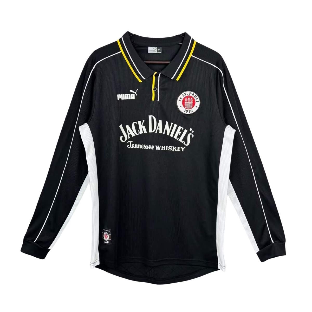 camisa-FC-St-Pauli-retro-1999-2000-preta-masculina-manga-longa Camisa ST. Pauli Preta 1999/00 Manga Longa Masculina