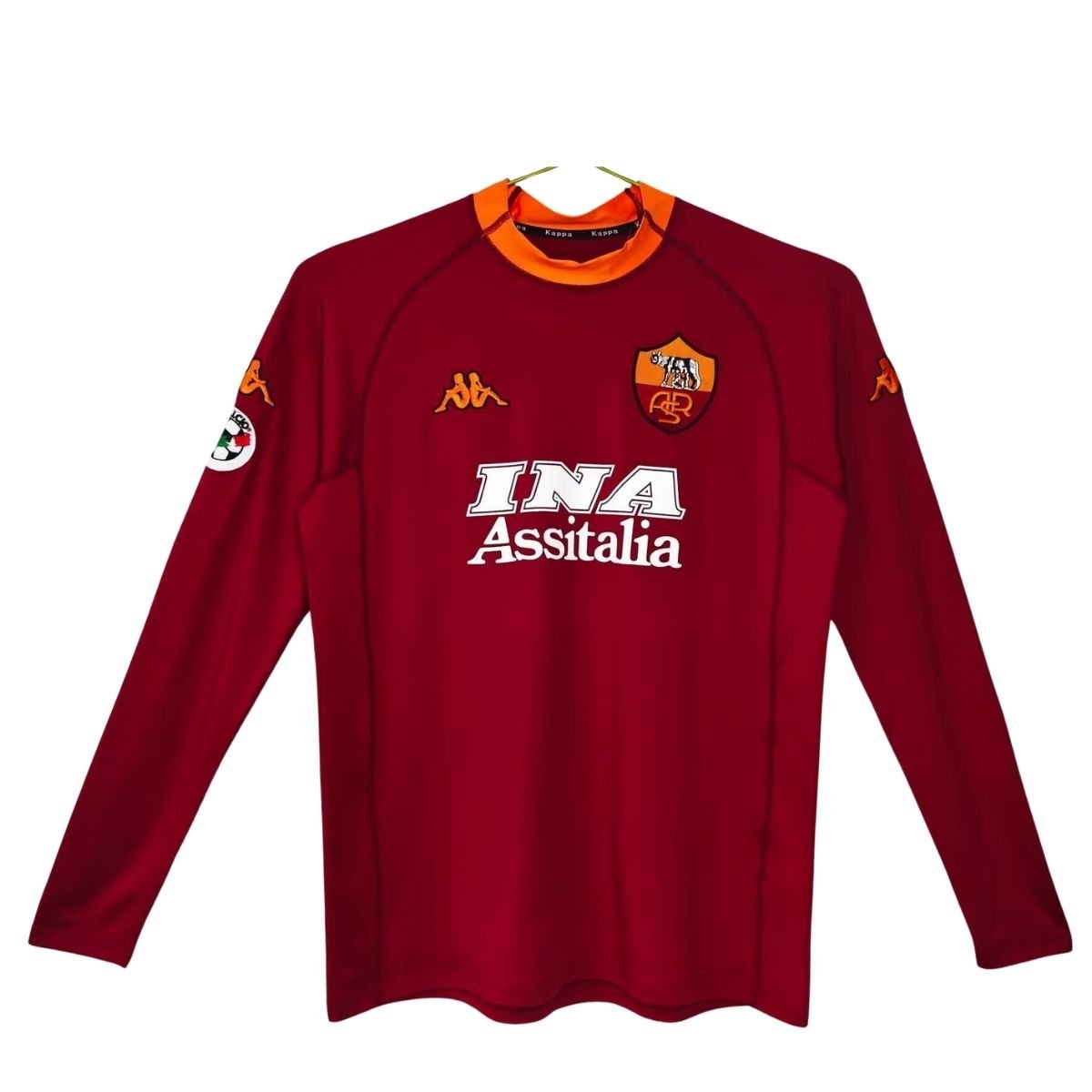 camisa-as-roma-vermelha-2000-01-home-i-manga-longa Camisa AS Roma Vermelha 2000/01 Home Manga Longa