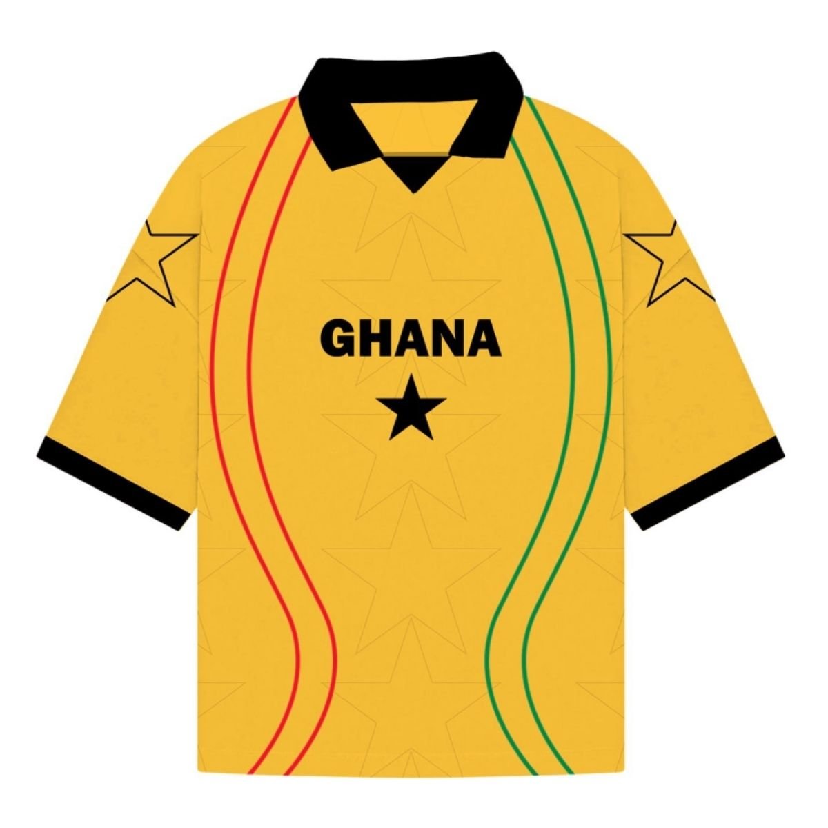 camisa-gana-preta-ghana-heritage-yellow-2026-27-masculina-polo Camisa Seleção de Gana Ghana Heritage Amarela 2026/27 Polo Masculina