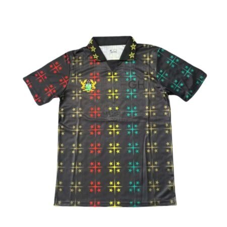 Camisa Seleção de Gana Preta 2026/27 Polo Masculina